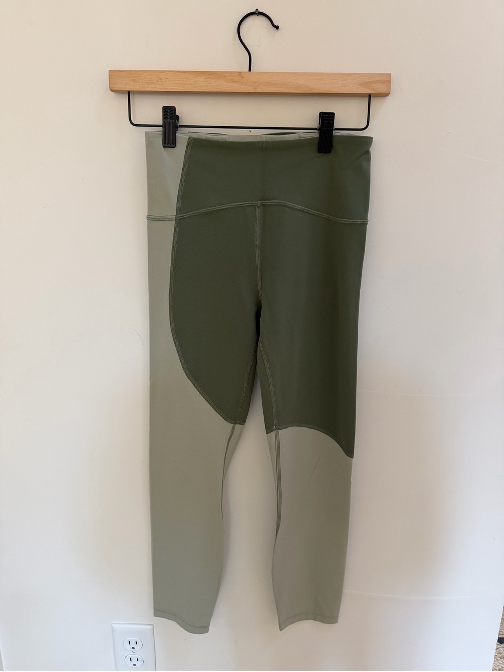 lululemon athletica Two-Tone Olive Green High-Rise Leggings